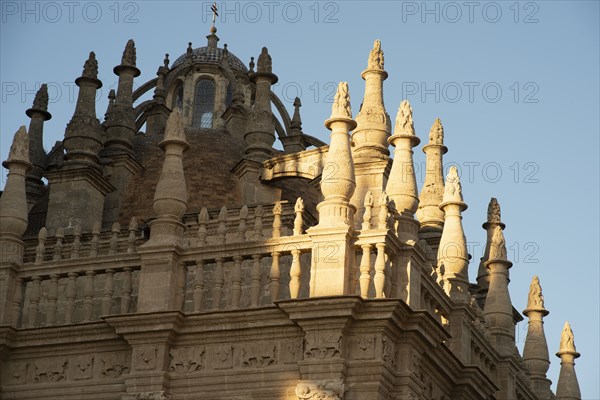 Roof detail of the Cathedral of Seville which contains the tomb of Christopher Colombus, Spain, 2023 Creator: Ethel Davies.