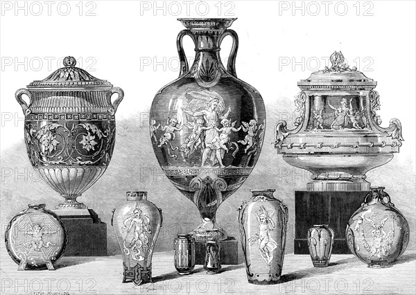 Porcelain at the International Exhibition, by Minton and Co., 1871. Creator: Unknown.