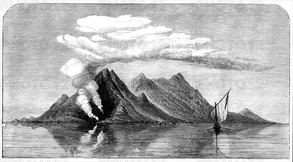 Volcanic eruption in the island of Camiguin, Philippines, 1871. Creator: Unknown.