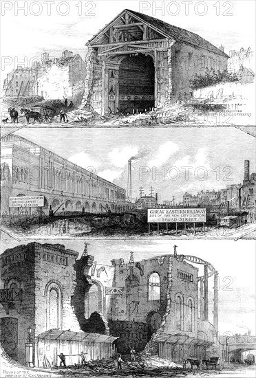 Demolitions for the Great Eastern Railway extension to Broad-Street, 1871. Creator: Unknown.