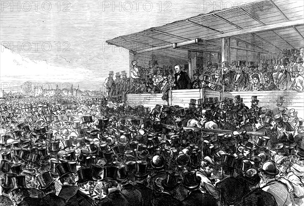 Mr. Gladstone addressing the meeting on Blackheath, 1871. Creator: Unknown.