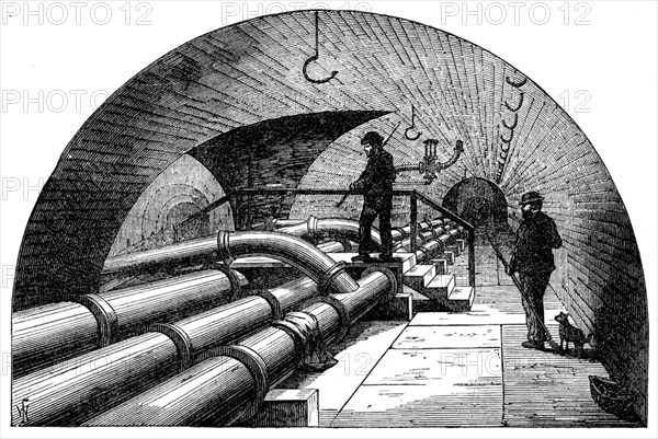 Holborn Valley Viaduct: section of subway, north side, at junction of Charterhouse-Street, 1871. Creator: Unknown.