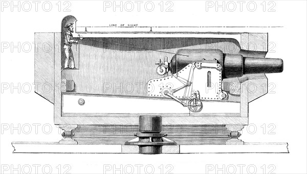 Section of Captain Scott's turret gun-carriage in the Glatton, 1871. Creator: Unknown.