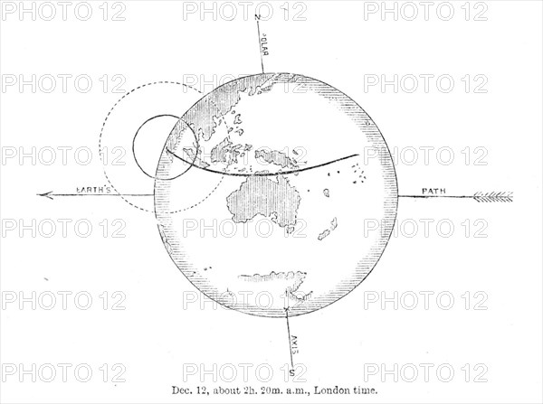 The Total Solar Eclipse of Dec. 12: central eclipse just beginning, 1871. Creator: Unknown.