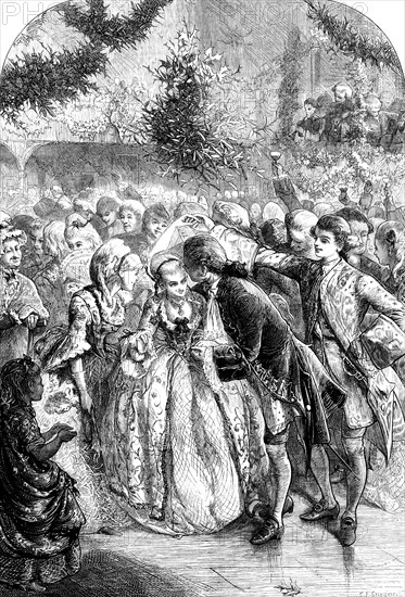 A Christmas Dance a Long Time Ago, drawn by C. J. Staniland, 1871. Creator: Unknown.