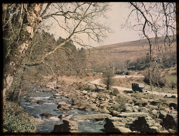 Clapper Bridge, Dartmeet, Widecombe in the Moor, Teignbridge, Devon, 1930-1939. Creator: Eric Maybank.