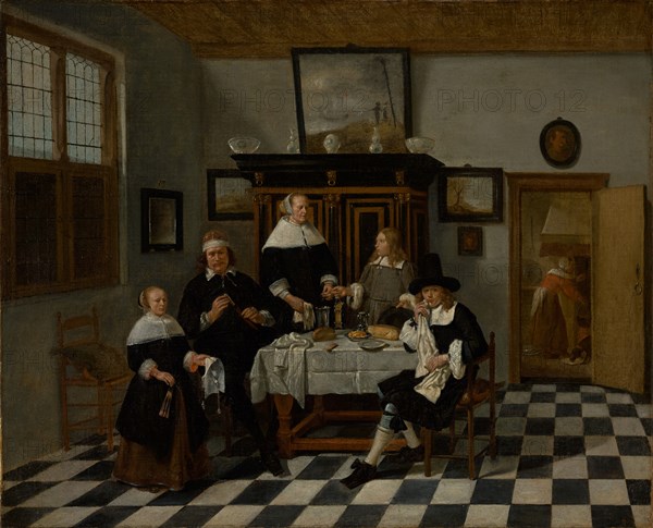 Family Group in an Interior, about 1658-1660. Creator: Gerritsz Quiringh van Brekelenkam.