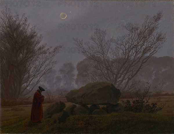 A Walk at Dusk, about 1830-1835. Creator: Caspar David Friedrich.