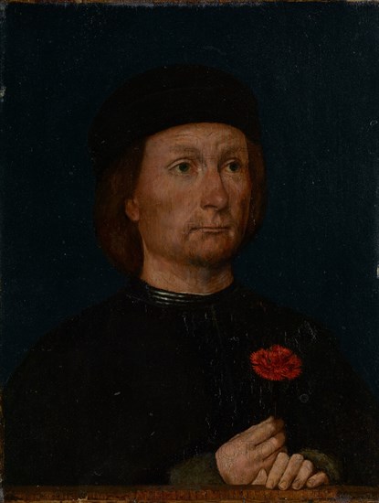 Portrait of a Man with a Pink, about 1500. Creator: Michael Sittow.