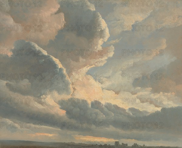 Study of Clouds with a Sunset near Rome, 1786-1801. Creator: Simon Alexandre Clement Denis.