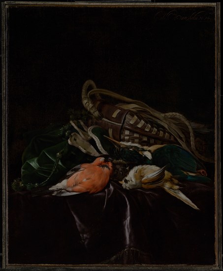 Still Life with Dead Birds and Game Bag, 1674. Creator: Willem van Aelst.