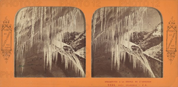 Stalactites a la Source de l'Arveiron pres Chamonix, 1860s. Creator: Adolphe Block.