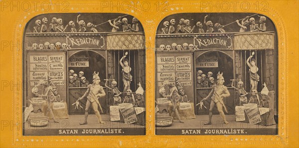 Satan Journaliste., 1860s. Creator: Adolphe Block.