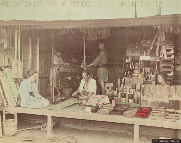 Curio Store, 1870s-1890s. Creator: Kusakabe Kimbei.