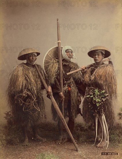 Straw Rain Coats, 1870s-1890s. Creator: Kusakabe Kimbei.