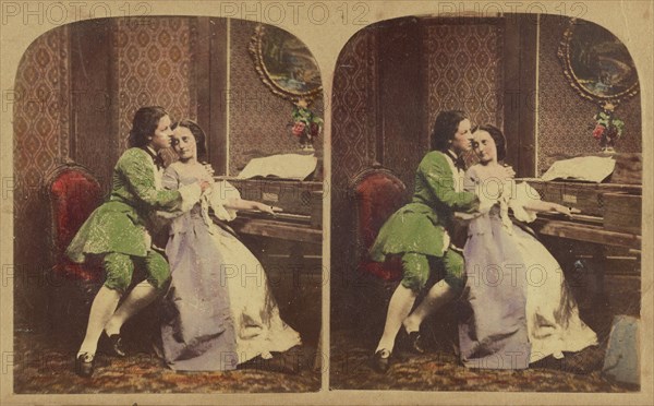 The Tender Chord. (La Corde Sensible), about 1865. Creator: London Stereoscopic & Photographic Co.