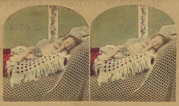 Child sleeping, about 1860. Creator: London Stereoscopic & Photographic Co.