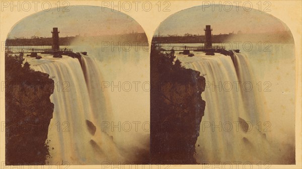 The Horse-Shoe Fall, Niagara. From below Goat Island., 1859. Creator: William England.