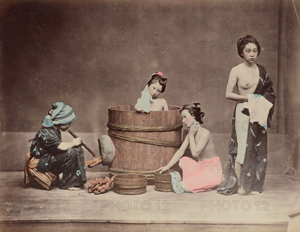 Home Bathing, 1870s-1890s. Creator:  Yamamoto.