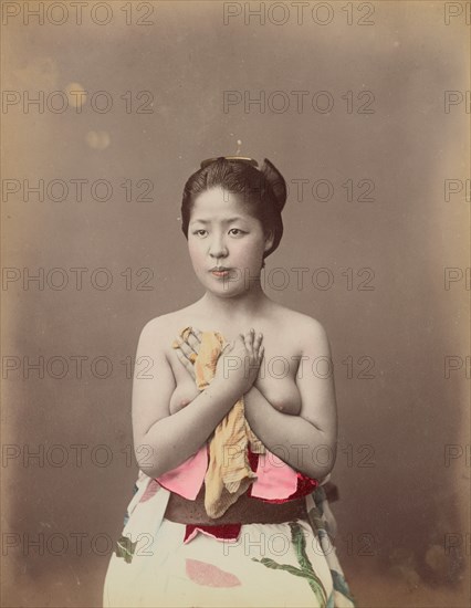 Portrait of a Topless Young Woman, 1870s-1890s. Creator: Baron Raimund von Stillfried.