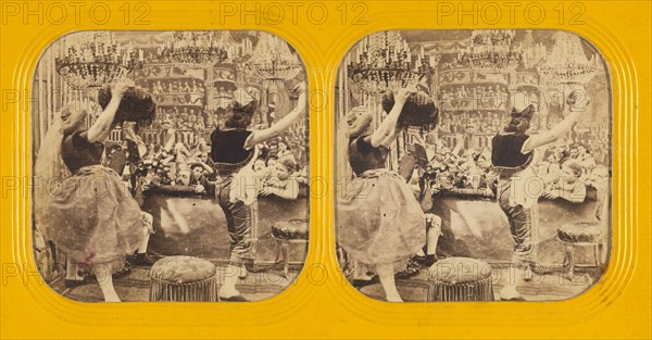 Salon scene with dancers, 1860s. Creator: Charles Gaudin.