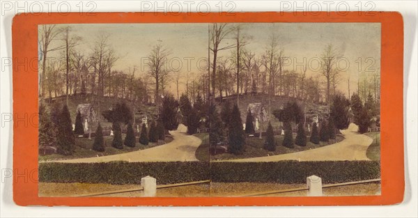 Greenwood Cemetery. From Vine Dell, Looking Towards Ocean Hill., about 1869. Creator: E. & H.T. Anthony.