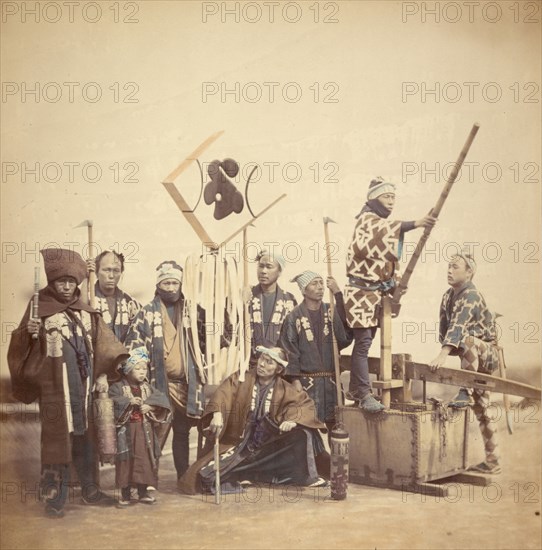 Firemen in Traditional Costume, about 1868. Creator: Felice Beato.