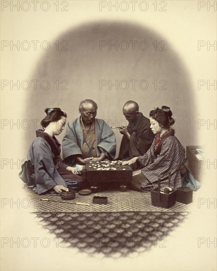 Japanese Playing Goobun, 1866-1867. Creator: Felice Beato.