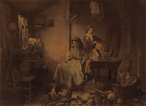 Preparing Spring Flowers for Market, 1873. Creators: Henry Peach Robinson, Nelson K. Cherrill.