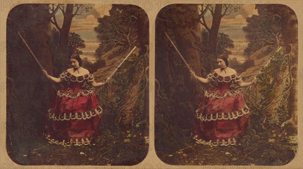 Woman on a swing, about 1860. Creator: Joseph John Elliott.