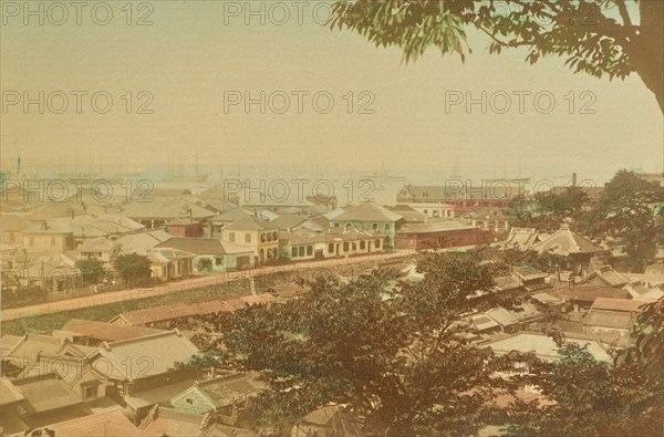 View of Yokohama and Harbor, 1897. Creator: Ogawa Kazumasa.