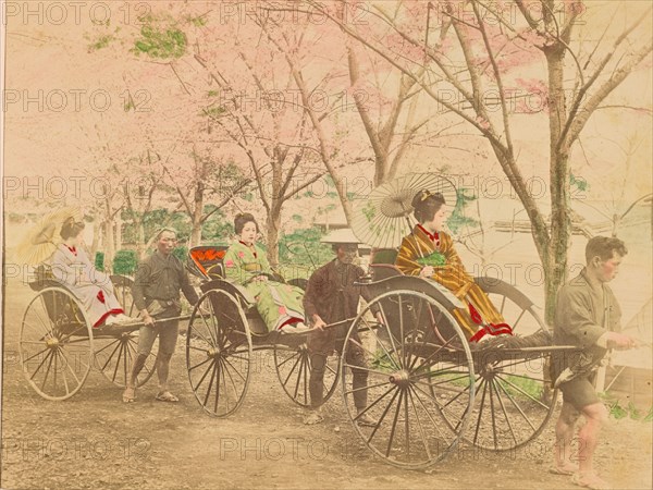 Jinrikishas, 1897. Creator: Ogawa Kazumasa.