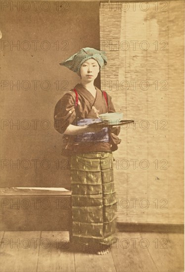 Mousmée in Country Teahouse, 1897. Creator: Ogawa Kazumasa.