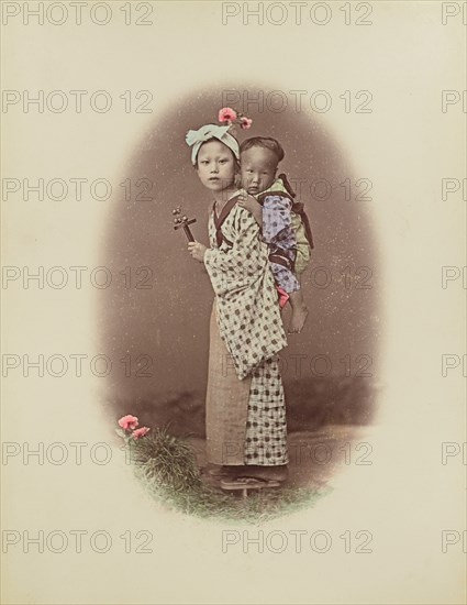 Carrying Baby, 1870s-1890s. Creator: Kusakabe Kimbei.