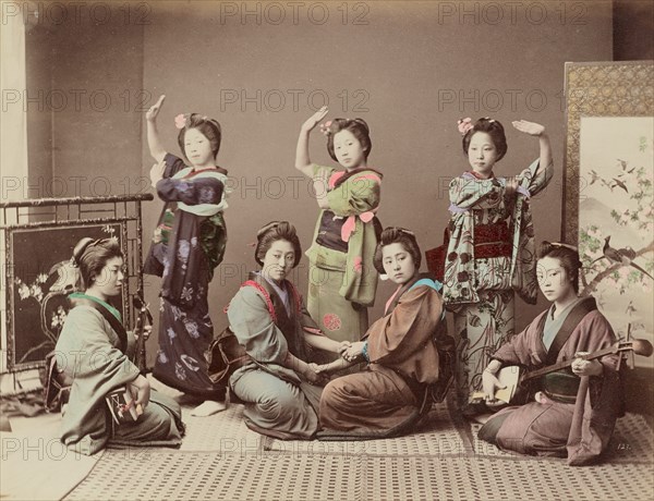 Group of Young Women, 1870s-1890s. Creator: Kusakabe Kimbei.