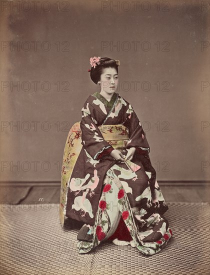 Seated Woman, 1870s-1890s. Creator: Kusakabe Kimbei.