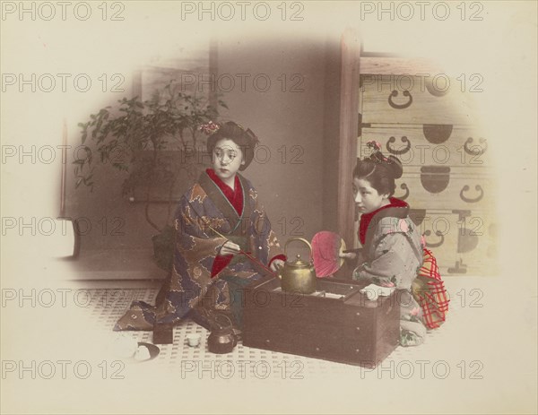 Girls at Home, 1870s-1890s. Creator: Kusakabe Kimbei.