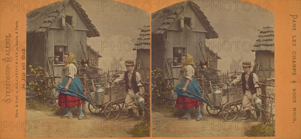 Le depart pour la ville. Aufbruch zur Stadt., about 1865. Creator: S.P. Christmann.