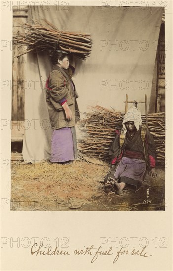 Children with fuel for sale, about 1873-1883. Creator: Shinichi Suzuki I.