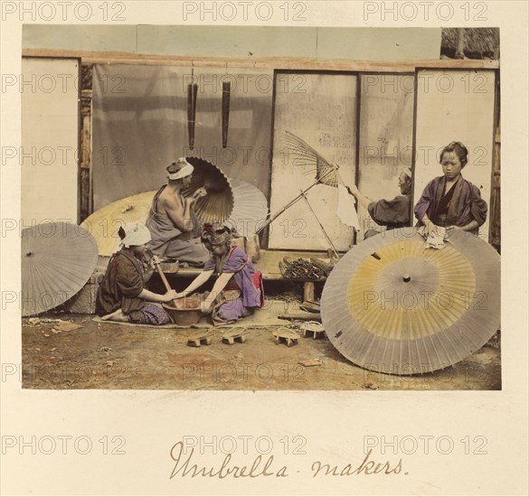 Umbrella makers, about 1873-1883. Creator: Shinichi Suzuki I.