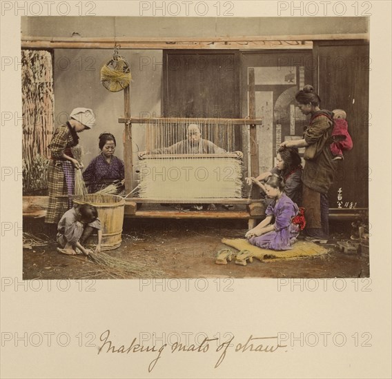 Making Mats of Straw, about 1873-1883. Creator: Shinichi Suzuki I.