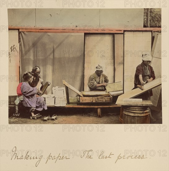 Making Paper - The Last Process, about 1873-1883. Creator: Shinichi Suzuki I.