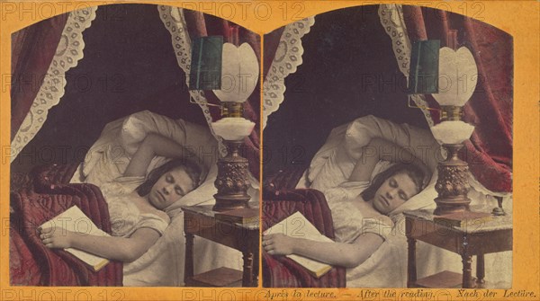 Apres la lecture. - After reading. - Nach der Lecture., about 1860. Creator: Unknown.