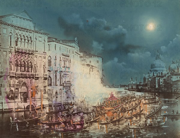 The Grand Canal during Carnival, Venice, about 1860-1880. Creator: Unknown.