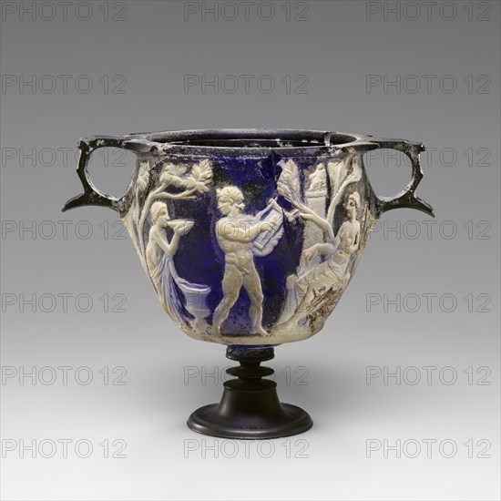 Cameo Glass Skyphos, 25 B.C.-A.D. 25. Creator: Unknown.