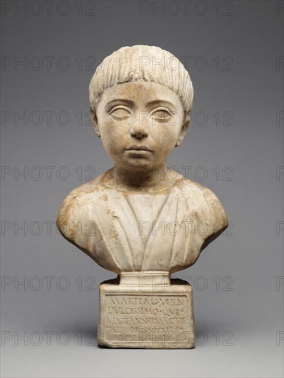 Portrait Bust with Inscription, A.D. 100-115. Creator: Unknown.