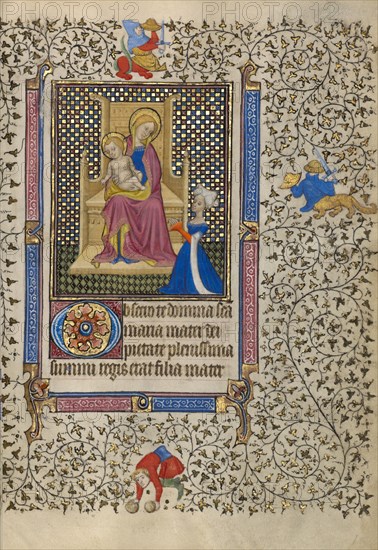 A Woman in Prayer before the Virgin and Child; Book of Hours, about 1410. Creator: Unknown.