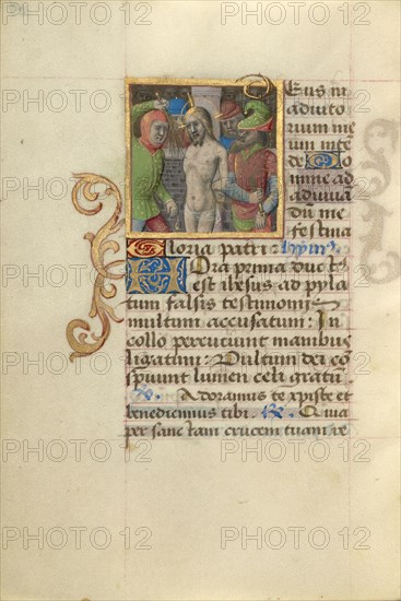 Flagellation; Poncher Hours, about 1500. Creator: Master of Cardinal Bourbon.