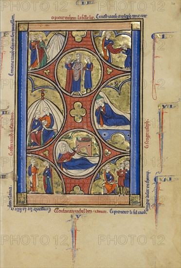 Scenes from the Lives of Jacob and Joseph; Wenceslaus Psalter, about 1250-1260. Creator: Unknown.