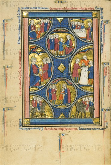 Scenes from the Lives of Jacob and Joseph; Wenceslaus Psalter, about 1250-1260. Creator: Unknown.